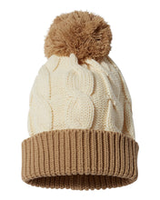 Load image into Gallery viewer, FJVC Richardson Chunk Twist Leather Patch Beanie (click for more colors)

