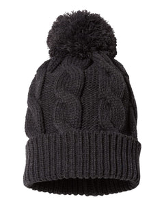 FJVC Richardson Chunk Twist Leather Patch Beanie (click for more colors)