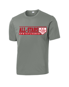 Sport-Tek Competitor Tee- Concrete Gray- Design 1 Red