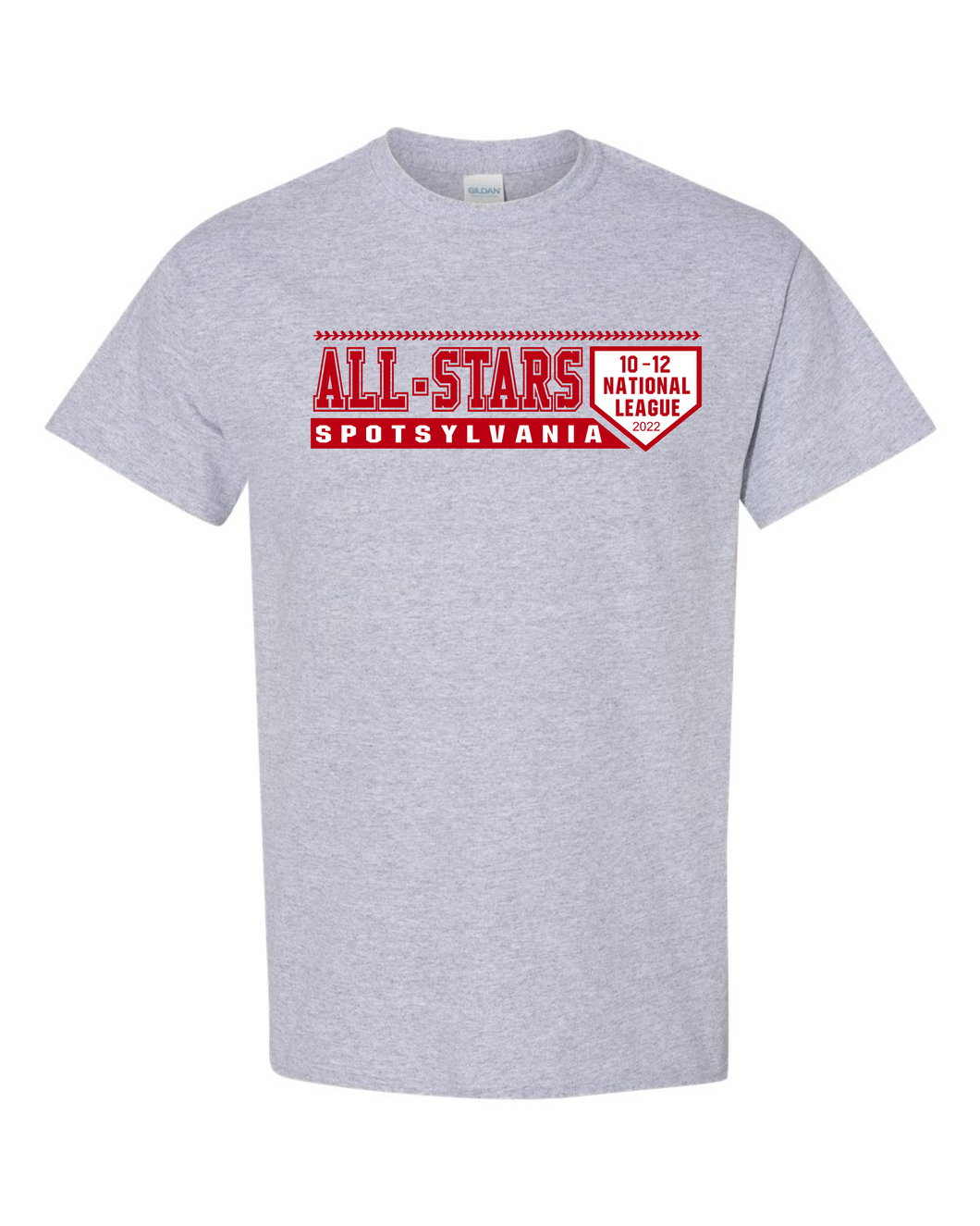Gildan T-Shirt-Sport Gray - Design 1 Red
