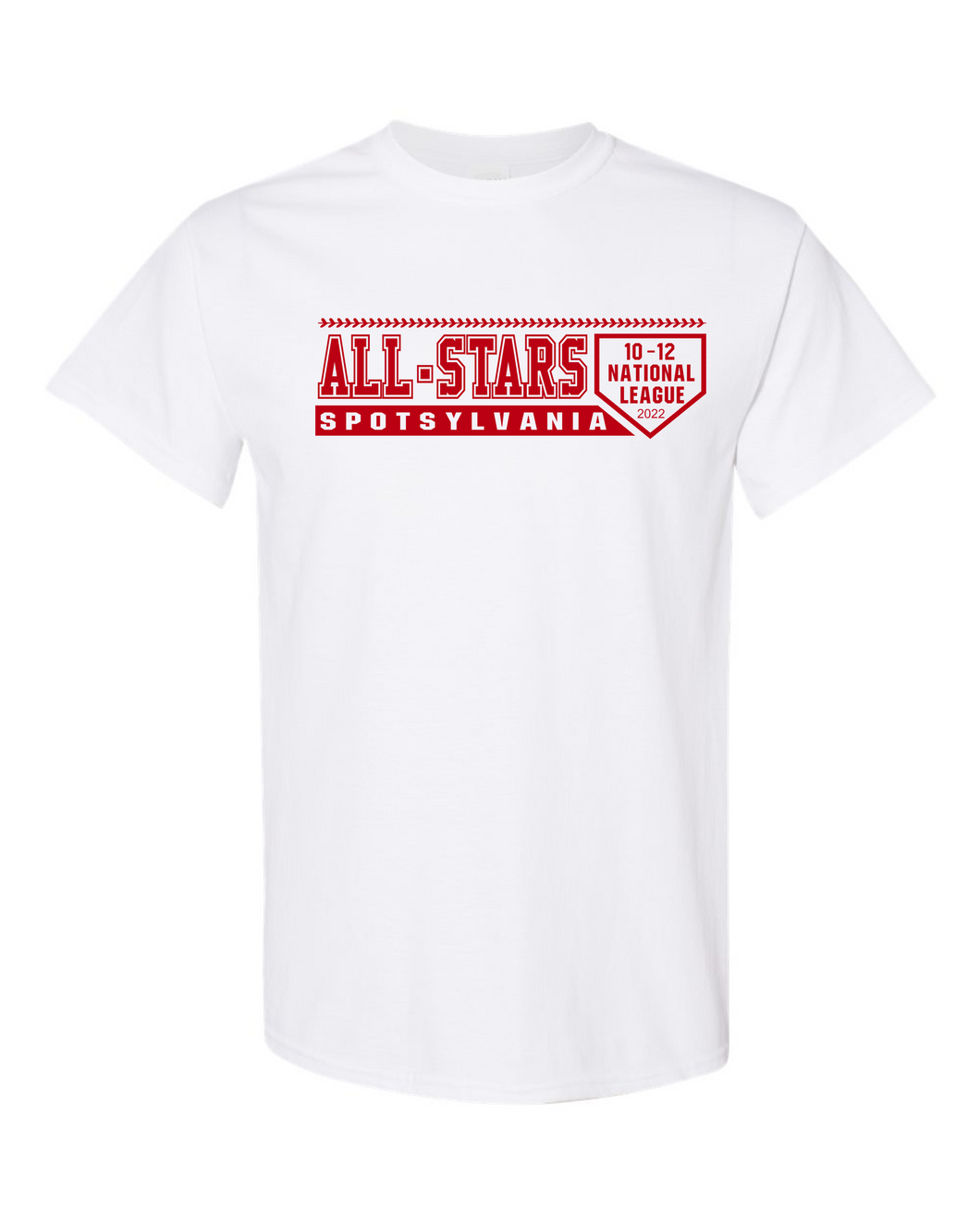 Gildan T-Shirt-White- Design 1 Red