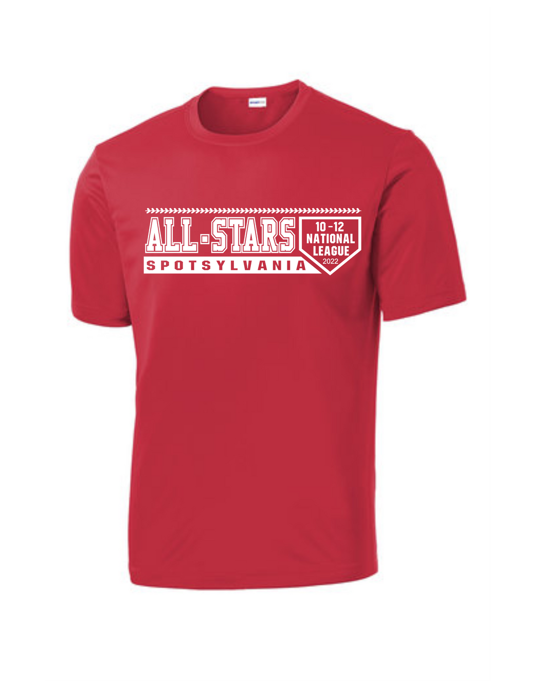 Sport-Tek Competitor Tee- Red- Design 1 White