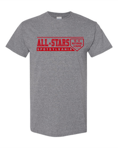 Gildan T-Shirt-Graphite Heather - Design 1 Red