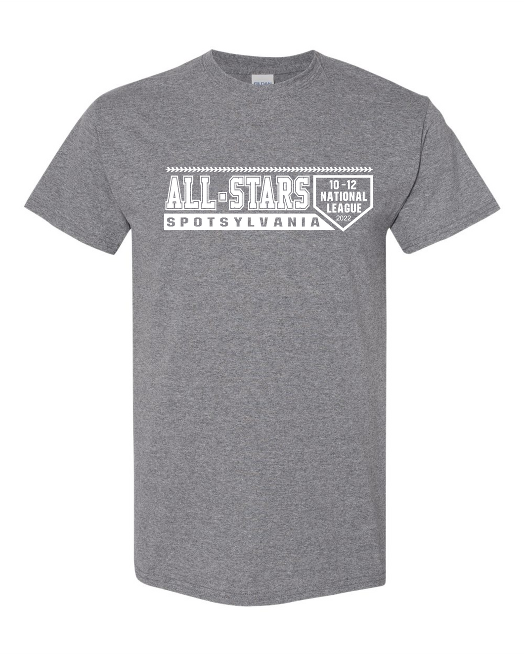 Gildan T-Shirt-Graphite Heather- Design 1 White