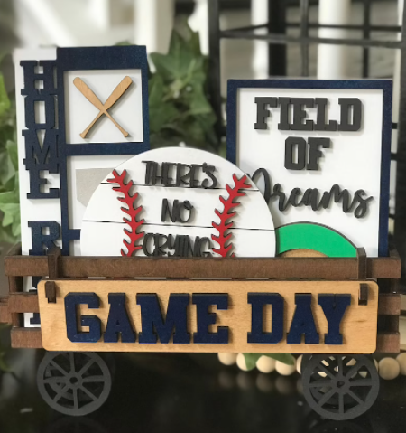 Baseball Interchangeable Wagon/Crate Shelf Sitter