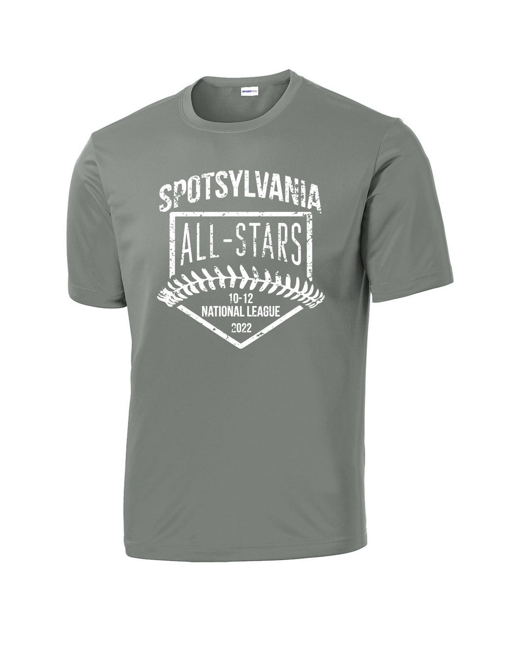 Sport-Tek Competitor Tee-Concrete Gray- Design 2 White Design