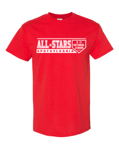 Gildan T-Shirt-Red-D1 White