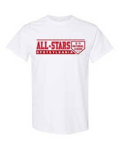 Gildan T-Shirt-White-D1 Red
