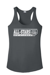 Sport-Tek Ladies Racerback Tank-Iron Gray-D1 White