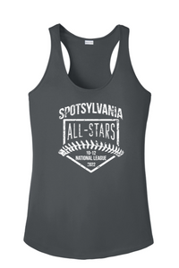 Sport-Tek Ladies Racerback Tank-Iron Gray-D2 White