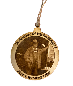 Laser Engraved Wood Photo Ornaments