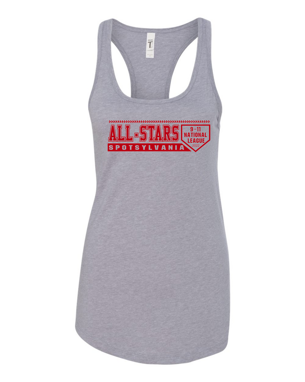 Next Level Womens Racerback Tank 1533-Gray-D1 Red