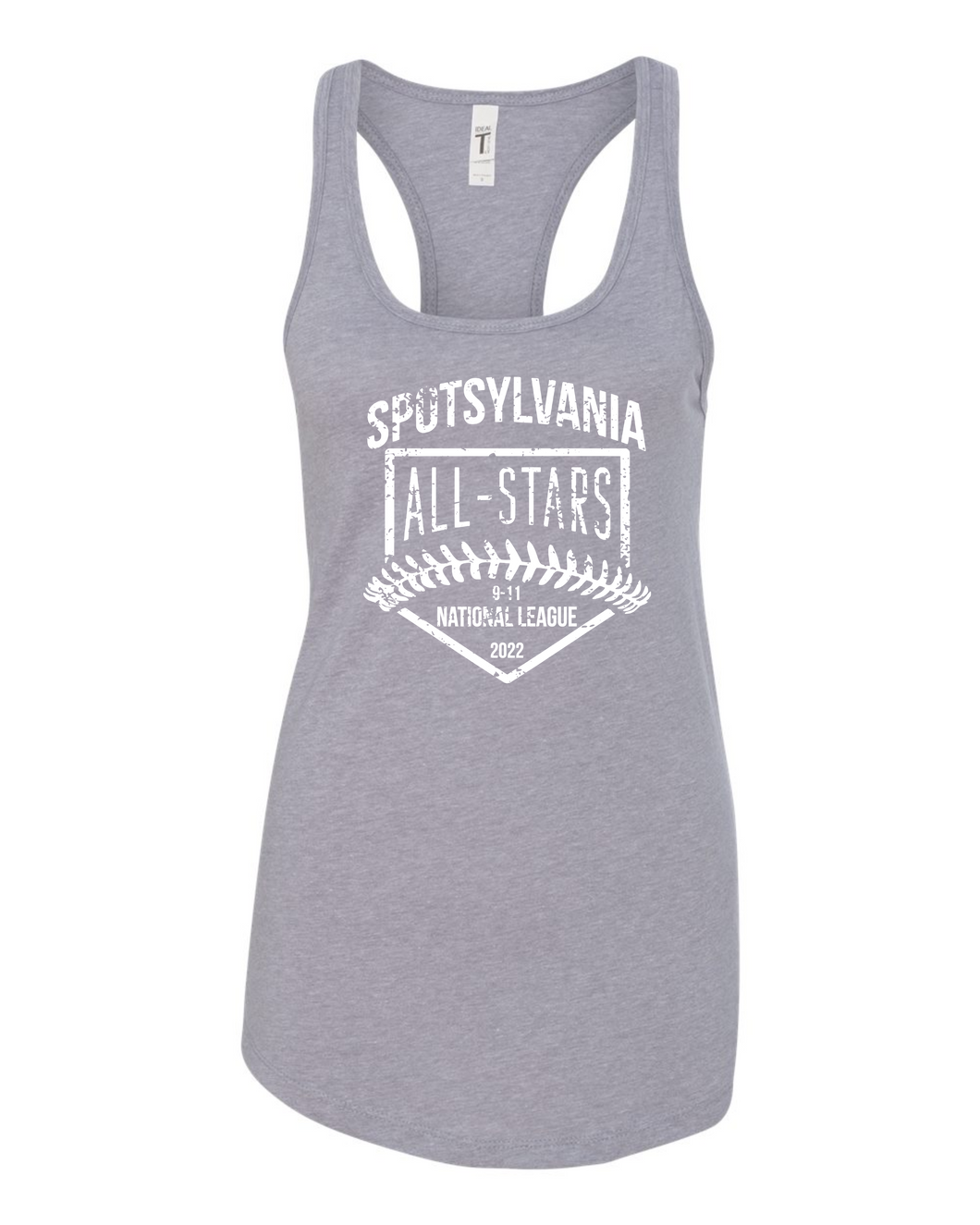 Next Level Womens Racerback Tank 1533-Gray-D2 White