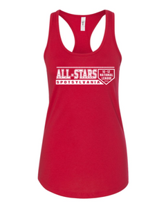 Next Level Womens Racerback Tank 1533-Red-D1 White