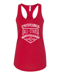 Next Level Womens Racerback Tank 1533-Red-D2 White