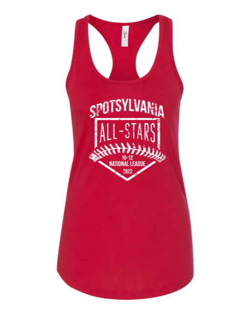 Next Level Womens Racerback Tank 1533-Red-D2 White