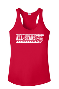 Sport-Tek Ladies Racerback Tank-Red-D1 White