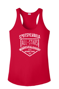 Sport-Tek Ladies Racerback Tank-Red-D2 White