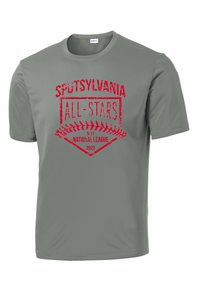 Sport Tek Competitor Tee-Gray-D2 Red