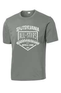 Sport Tek Competitor Tee-Gray-D2 White