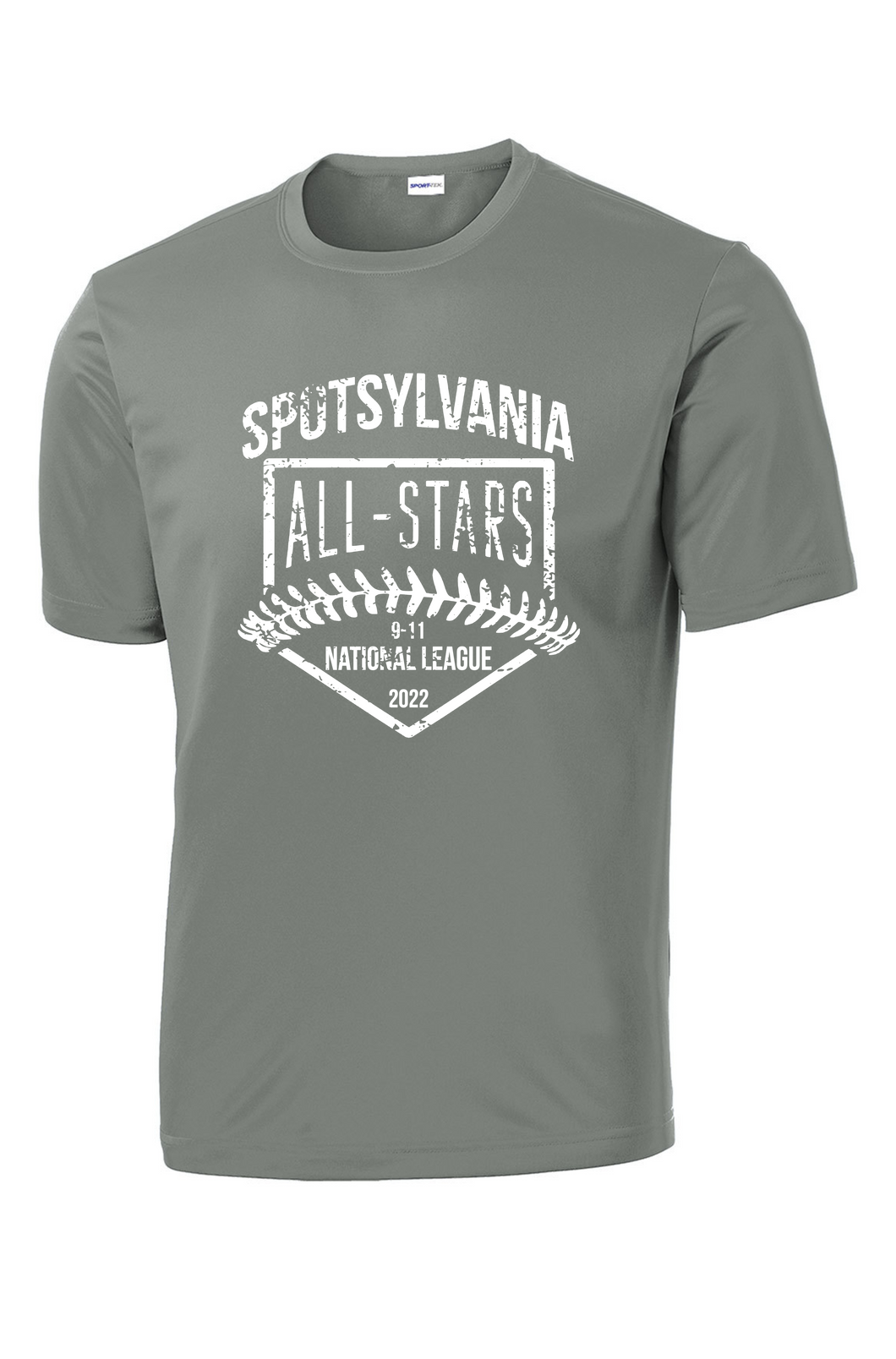 Sport Tek Competitor Tee-Gray-D2 White