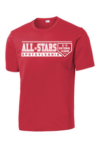 Sport Tek Competitor Tee-Red-D1 White