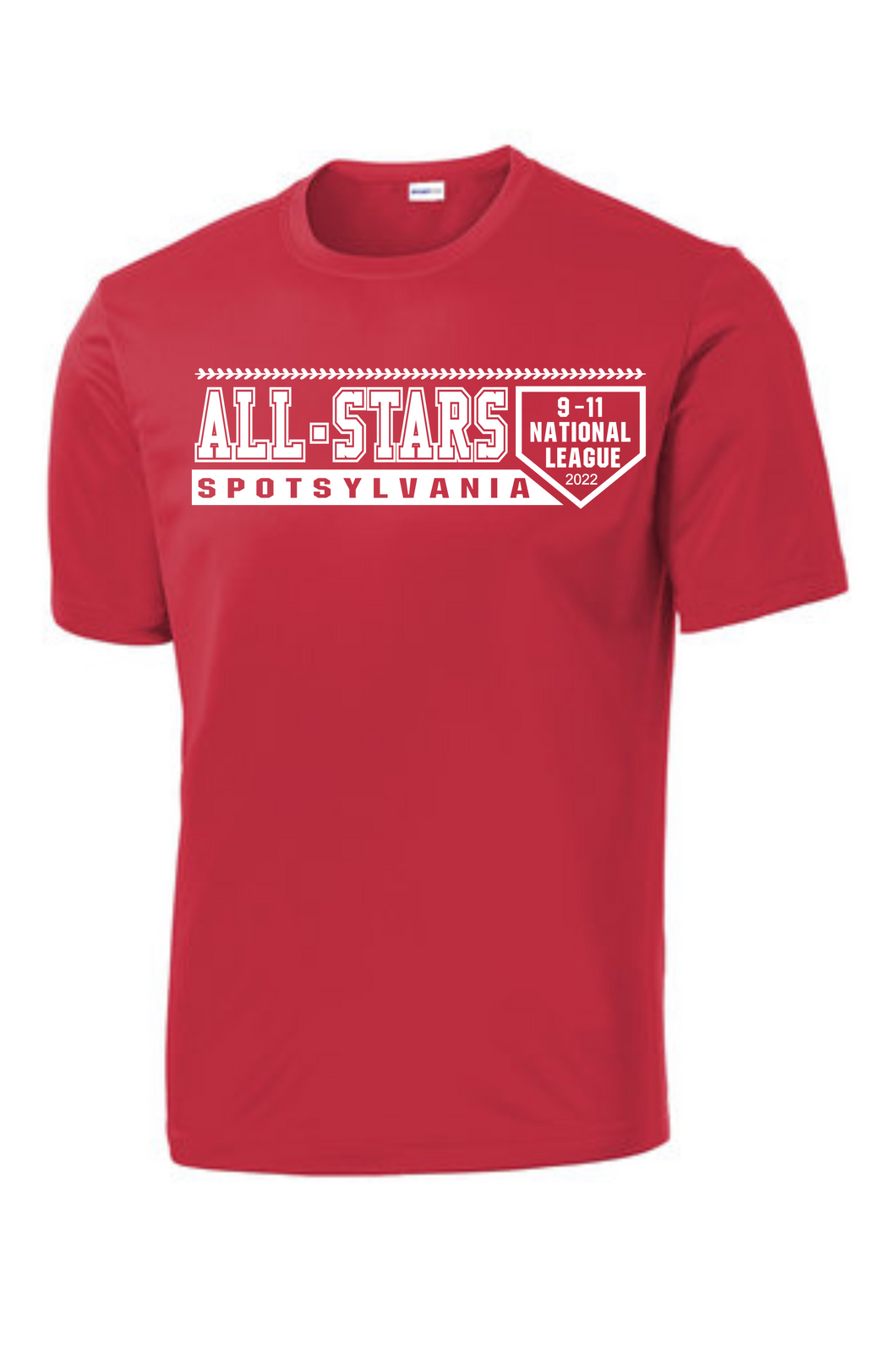 Sport Tek Competitor Tee-Red-D1 White