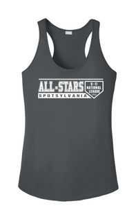 Sport-Tek Ladies Racerback Tank-Iron Gray-D1 White