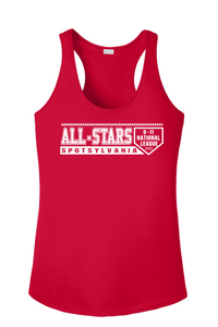 Sport-Tek Ladies Racerback Tank-Iron Gray-D2 White