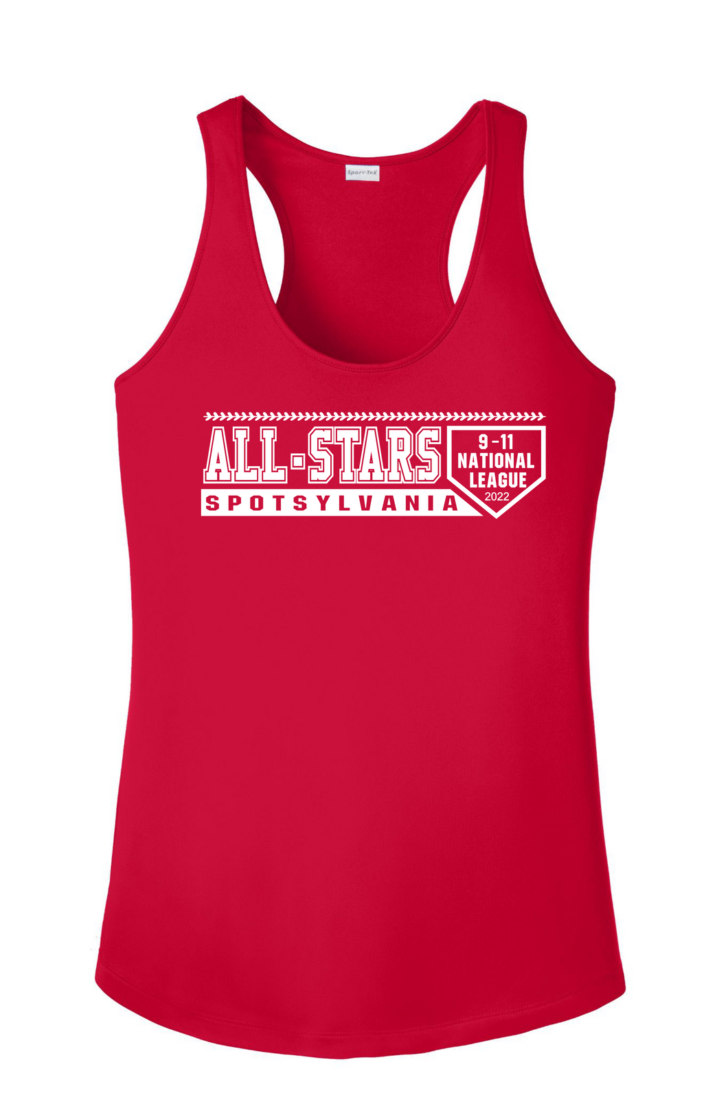 Sport-Tek Ladies Racerback Tank-Iron Gray-D2 White