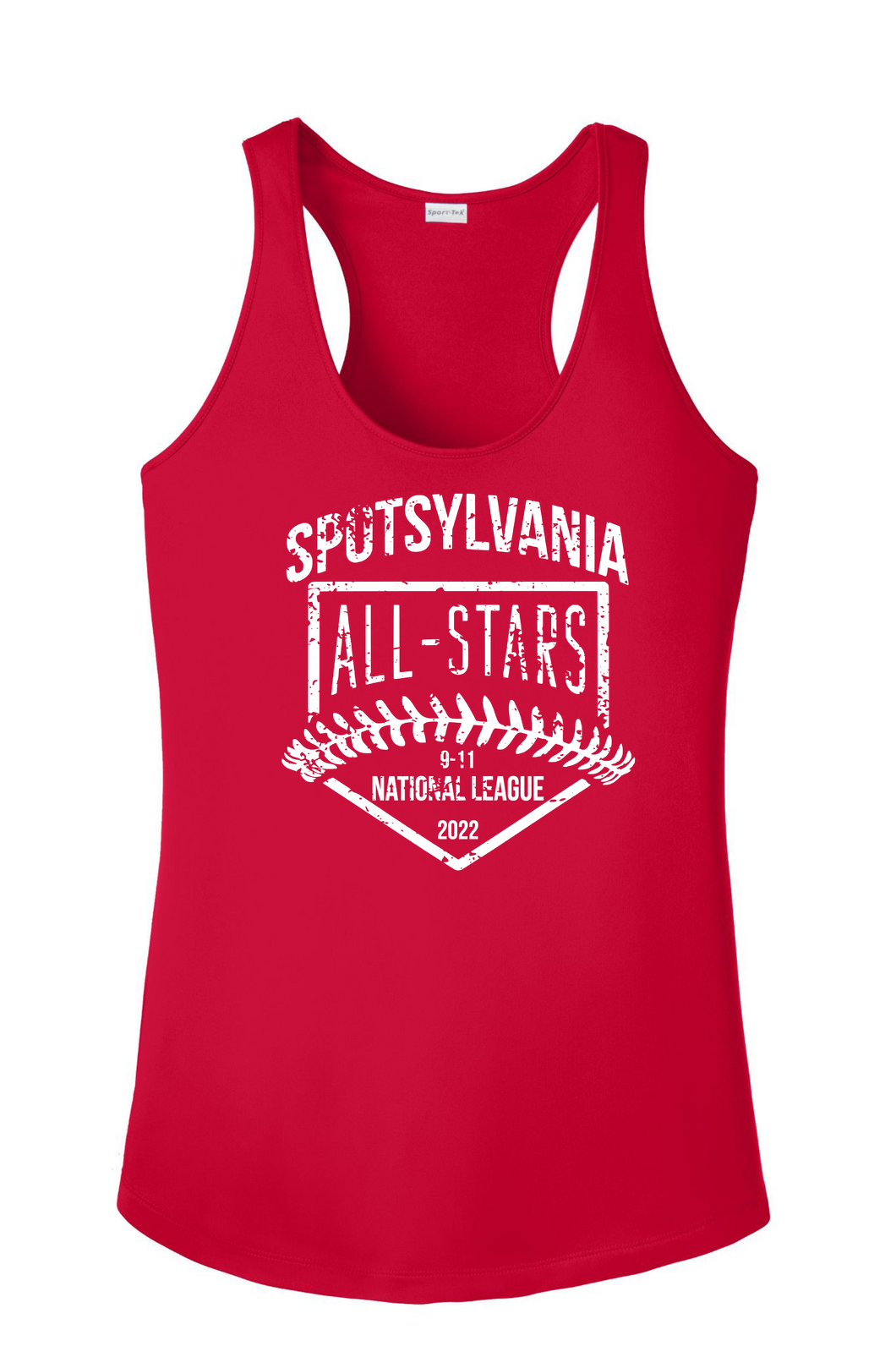 Next Level Womens Racerback Tank 1533-Red-D2 White