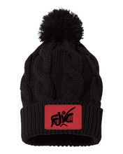Load image into Gallery viewer, FJVC Richardson Chunk Twist Leather Patch Beanie (click for more colors)
