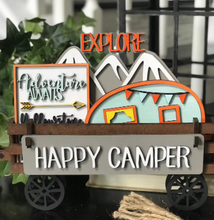 Load image into Gallery viewer, Happy Camper l Interchangeable Wagon/Crate Shelf Sitter
