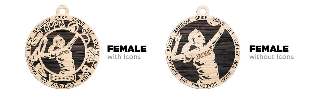 Volleyball Laser Engraved Ornament