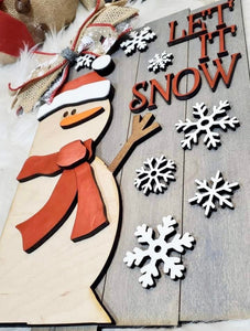 DIY KIT (no supplies) Let It Snow, Snowman Door Hanger