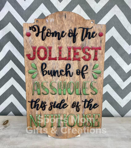 DIY KIT (no supplies) Nuthouse Christmas Door Hanger