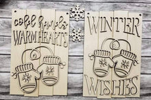 Load image into Gallery viewer, DIY KIT (no supplies) Winter Wishes or Warm Hearts Door Hanger
